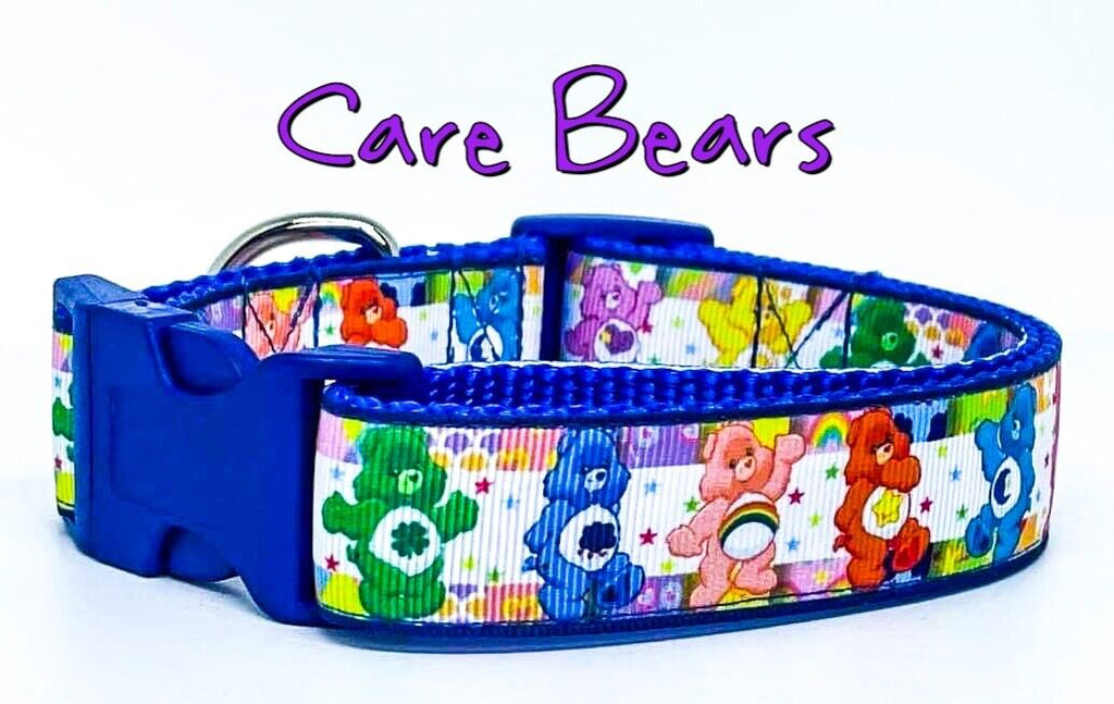 Care Bears dog collar handmade adjustable buckle collar 1" or 5/8" wide or leash