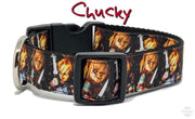 Chucky dog collar handmade adjustable buckle collar 1" or 5/8" wide or leash Petcollarshandmade