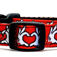 Mickey Mouse dog collar Handmade adjustable buckle 1"or 5/8"wide or leash Petcollarshandmade