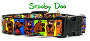 Scooby Doo dog collar handmade adjustable buckle collar 1" wide or leash Petcollarshandmade