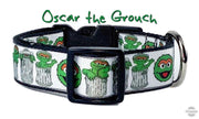 Oscar the Grouch dog collar handmade adjustable buckle 1" or 5/8" wide or leash Petcollarshandmade