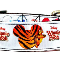 Winnie The Pooh dog collar handmade adjustable buckle 1" wide or leash