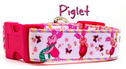 Piglet dog collar handmade adjustable buckle 1" or 5/8" wide or leash Petcollarshandmade