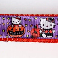 Halloween dog collar handmade adjustable buckle collar 1"wide or leash fabric