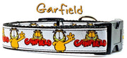 Garfield dog collar handmade adjustable buckle collar 1" wide or leash movie Petcollarshandmade