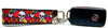 Skulls Key Fob Wristlet Keychain 1"wide Zipper pull Camera strap handmade - Furrypetbeds