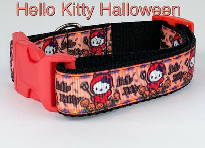 Halloween Hello Kitty dog collar handmade adjustable buckle collar 1