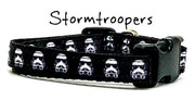 Stormtroopers cat or small dog collar 1/2" wide adjustable or leash Star Wars Petcollarshandmade