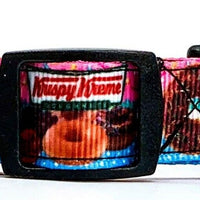 Krispy Kreme Dog collar handmade adjustable buckle 5/8"wide or leash Donuts