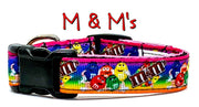 M & M's dog collar handmade adjustable buckle collar 5/8" wide or leash - Furrypetbeds