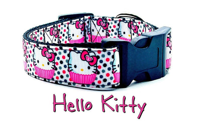 Hello Kitty cupcake dog collar Handmade adjustable buckle 1