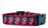 Rolling Stones dog collar Handmade adjustable buckle collar 1"wide or leash Rock