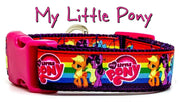 My Little Pony dog collar handmade adjustable buckle collar 1" wide or leash Petcollarshandmade