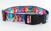 Care Bears dog collar handmade adjustable buckle collar 1" wide or leash fabric Petcollarshandmade