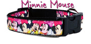 Minnie Mouse dog collar handmade adjustable buckle collar 1"wide or leash Petcollarshandmade