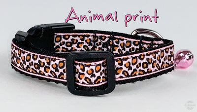 Animal Print cat or small dog collar 1/2