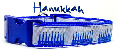 Hanukkah dog collar handmade adjustable buckle collar 1