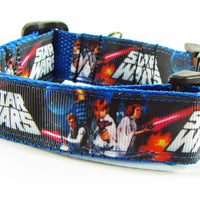Star Wars dog collar handmade adjustable buckle collar 1" wide or leash