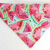 Watermelon Dog Bandana, Over the Collar dog bandana, Dog collar bandana, puppy - Furrypetbeds
