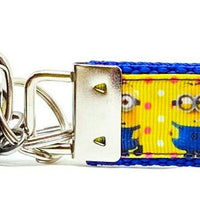 Minions Key Fob Wristlet Keychain 1"wide Zipper pull Camera strap handmade - Furrypetbeds