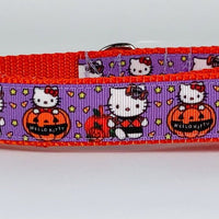 Halloween dog collar handmade adjustable buckle collar 1"wide or leash fabric
