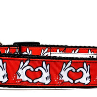 Mickey Mouse dog collar Handmade adjustable buckle 1"or 5/8"wide or leash Petcollarshandmade