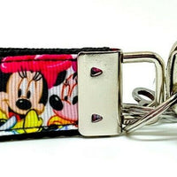 Minnie Mouse Key Fob Wristlet Keychain 1"wide Zipper pull Camera strap handmade - Furrypetbeds