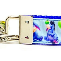 Eeyore Key Fob Wristlet Keychain 1"wide Zipper pull Camera strap handmade