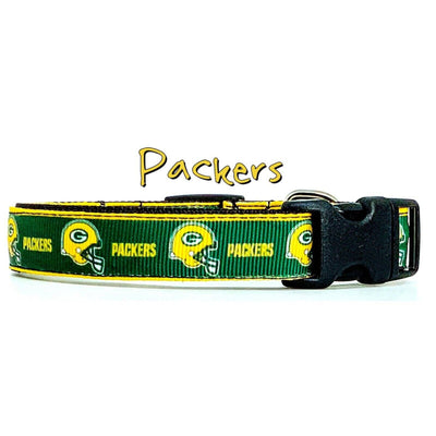 Green Bay Packers dog collar handmade adjustable buckle 5/8