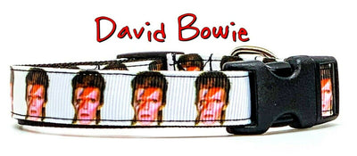 David Bowie dog collar handmade adjustable buckle collar 5/8