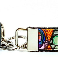 Picasso Key Fob Wristlet Keychain 1" wide Zipper pull Camera strap handmade - Furrypetbeds