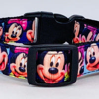 Mickey Mouse Dog collar handmade adjustable buckle collar 5/8" wide or leash