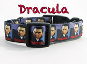 Dracula dog collar handmade adjustable buckle collar 1" wide or leash Petcollarshandmade