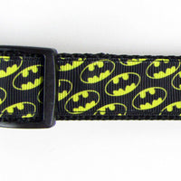 Batman dog collar handmade adjustable buckle collar 1"wide or leash