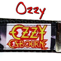 Ozzy Osbourne Key Fob Wristlet Keychain 1"wide Zipper pull Camera strap handmade - Furrypetbeds