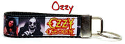 Ozzy Osbourne Key Fob Wristlet Keychain 1"wide Zipper pull Camera strap handmade - Furrypetbeds