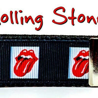 Rolling Stones Key Fob Wristlet Keychain 1"wide Zipper pull Camera strap - Furrypetbeds