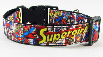 Supergirl dog collar handmade adjustable buckle collar 1
