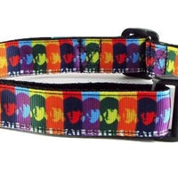 The Beatles dog collar handmade adjustable buckle collar 1"or 5/8"wide or leash Petcollarshandmade