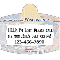 Wisconsin Drivers License Pet ID tags Dog ID Tag Personalized Pet IDTag aluminum