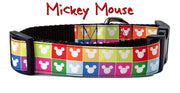 Mickey Mouse dog collar handmade adjustable buckle collar 1"wide or leash Petcollarshandmade