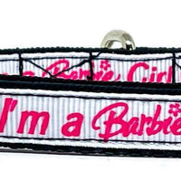 Barbie cat or small dog collar 1/2" wide adjustable handmade bell or leash