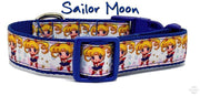 Sailor Moon dog collar, handmade, adjustable, buckle collar,1" wide, leash - Furrypetbeds