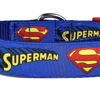 Superman dog collar handmade adjustable buckle collar 1" or 5/8" wide or leash Petcollarshandmade