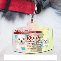 New Jersey Drivers License Pet ID tags Dog Tag Personalized Pet ID Tag aluminum