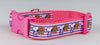 Snoopy dog collar handmade adjustable buckle collar 1" wide leash fabric $12