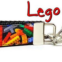 Lego Key Fob Wristlet Keychain 1"wide Zipper pull Camera strap handmade game