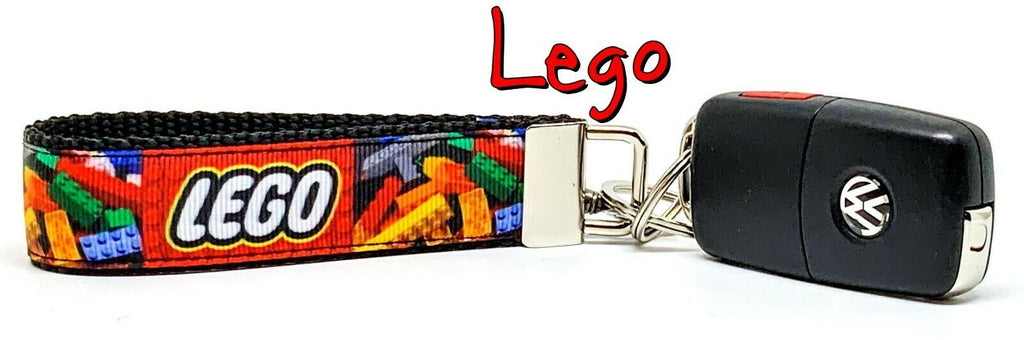 Lego Key Fob Wristlet Keychain 1"wide Zipper pull Camera strap handmade game