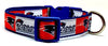 Patriots dog collar handmade adjustable buckle collar football 1" wide or leash Petcollarshandmade