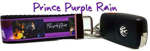 Prince Purple Rain Key Fob Wristlet Keychain 1 1/4"wide Zipper pull strap - Furrypetbeds